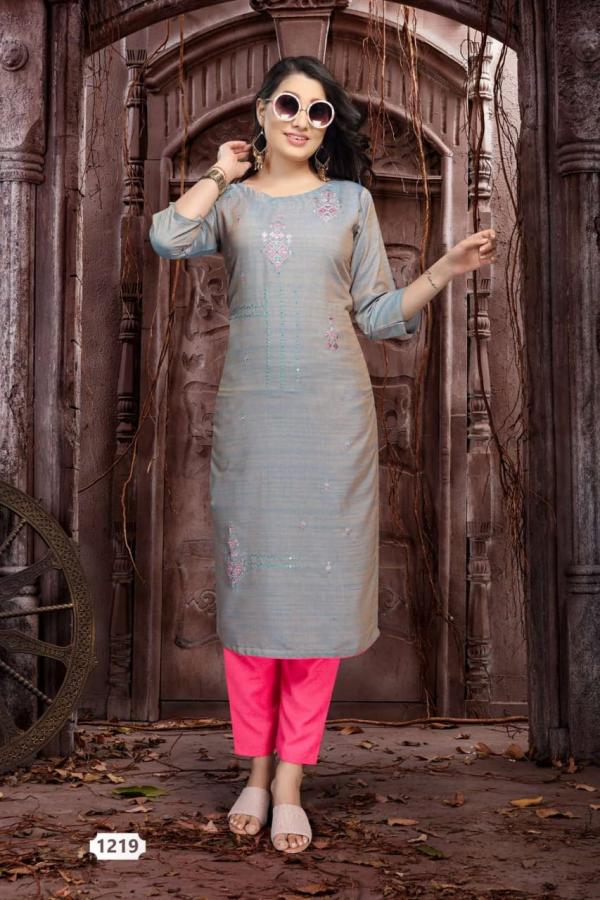 Mint Silk Designer Kurti With Pant 